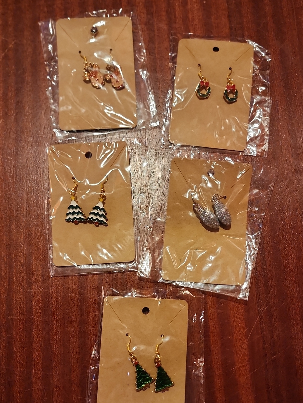 5 Pair Holiday Dangle Earrings - Unbranded